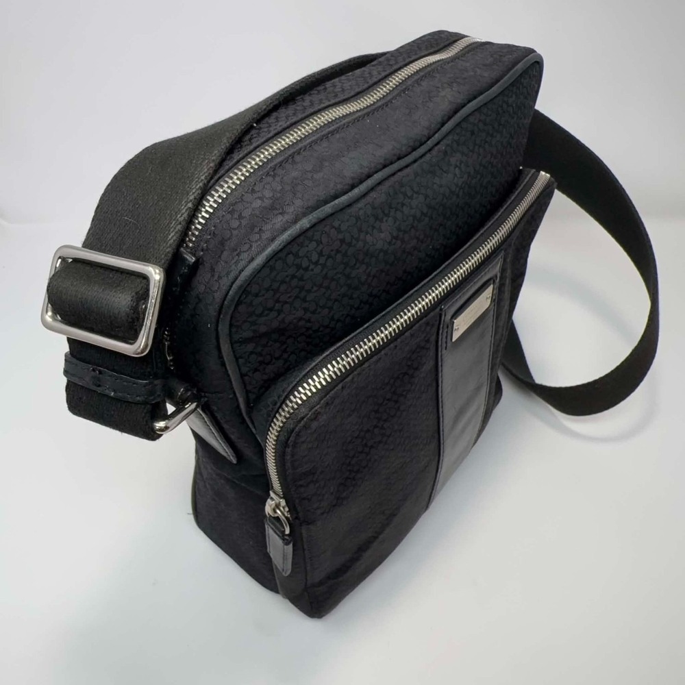 Coach E35-5058 Black Signature Jacquard Flight Bag Crossbody Messenger Y2K - Picture 12 of 15